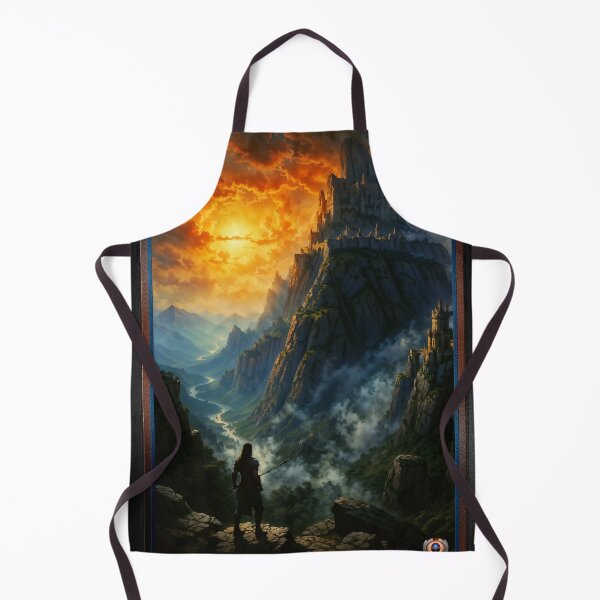 Item preview, A Warrior's Epic Return To A Majestic Mountain Castle At Sunset Enchanted AI Concept Art by Xzendor7 designed and sold by Xzendor7 Digital Art Creations.