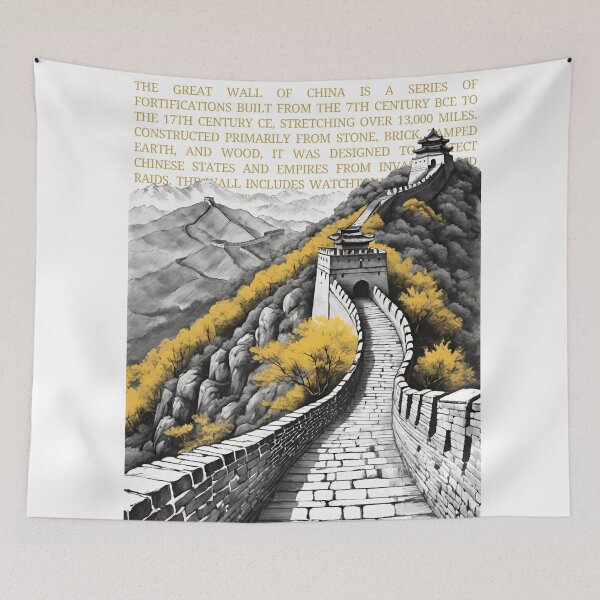 Item preview, Vintage  Great Wall Design sketch by CallisC Arts ⭐⭐⭐⭐⭐ designed and sold by CallisC-Arts.