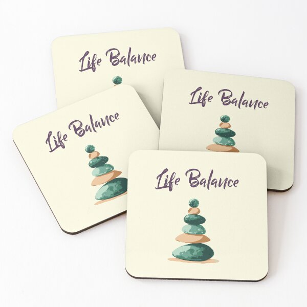 Item preview, Balancing Stones Watercolor with 'Life Balance' Text designed and sold by niteshRart.