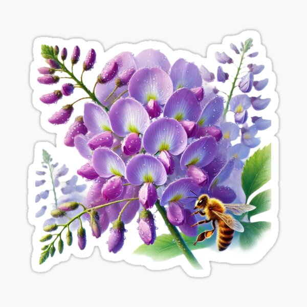 Item preview, wisteria flower with a bee designed and sold by Dragon-Kingdom.