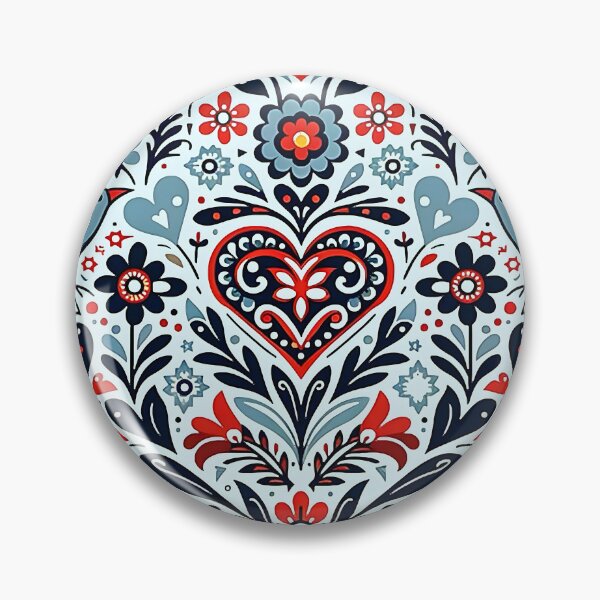 Item preview, Decorative nordic Scandinavian Folklore Bird and Flower Pattern Design designed and sold by Unitepeople.