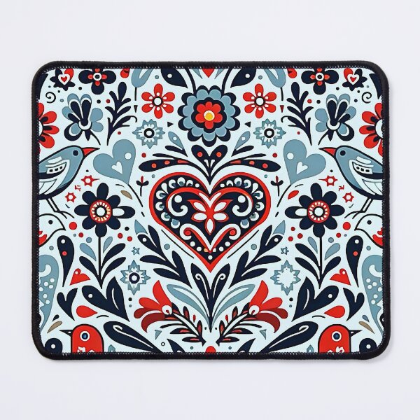 Item preview, Decorative nordic Scandinavian Folklore Bird and Flower Pattern Design designed and sold by Unitepeople.