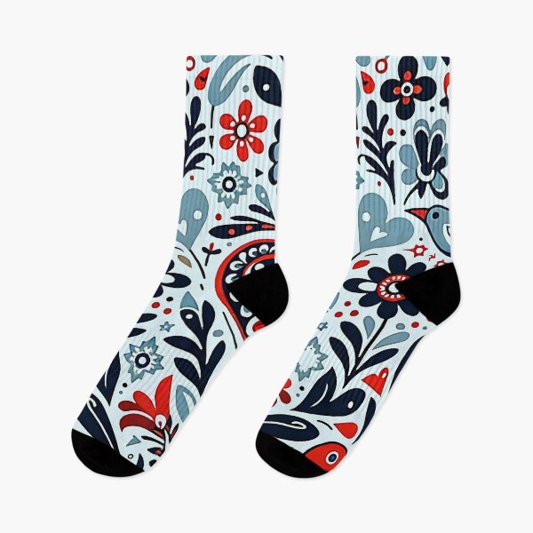 Item preview, Decorative nordic Scandinavian Folklore Bird and Flower Pattern Design designed and sold by Unitepeople.
