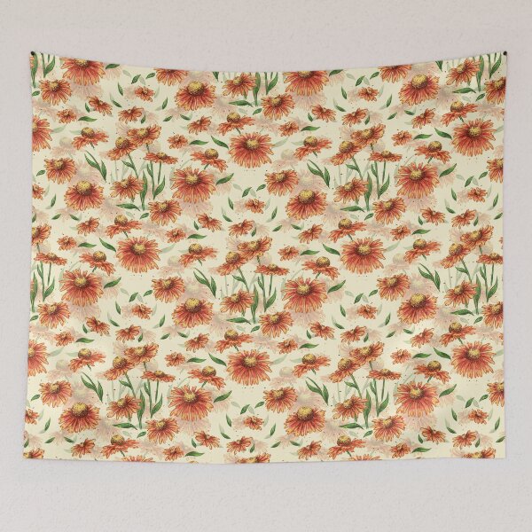 Item preview, Pattern with helenium flowers designed and sold by ArtbySvetik.