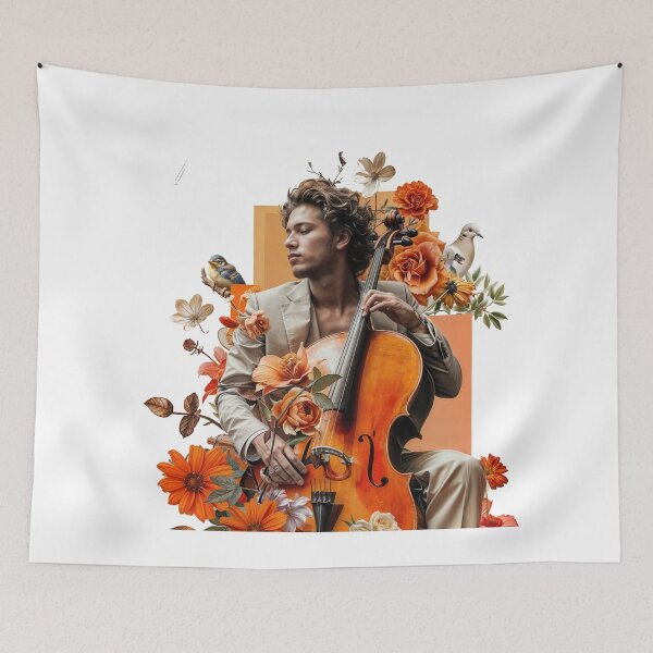 Item preview, Collage Wall Art T-shirt Design: Young Cellist designed and sold by ForeverPrintsOK.