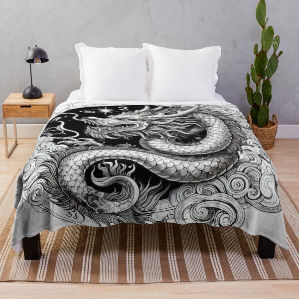 Item preview, dragon black and white sketch tattoo designed and sold by Expressions-Sel.