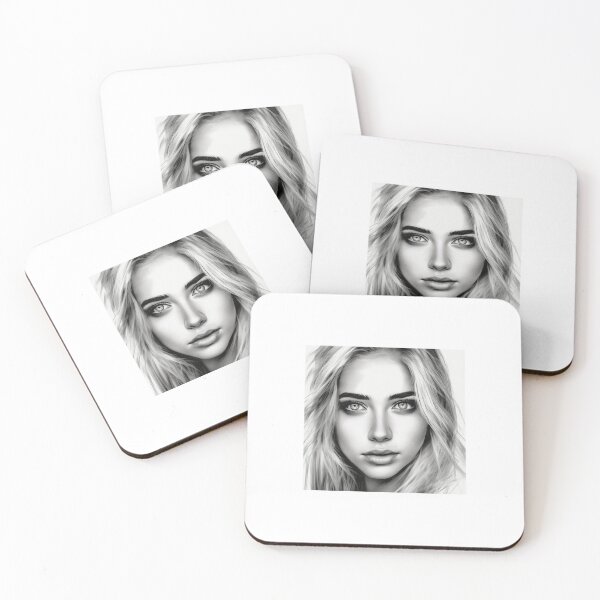 Item preview, Black and white illustration of a beautiful girl's face. designed and sold by Bellas-Artes-99.