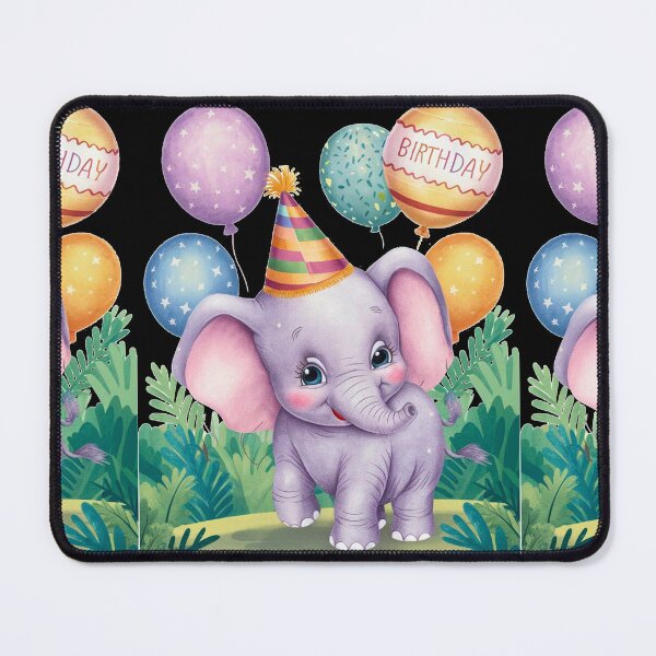 Artikelvorschau, Geburtstagselefant. Geburtstagsfeier, süßer Elefant, Partytier, kleiner Elefant, bunter Elefant, Elefantenzeichnung entworfen und verkauft von ElephantVibes.