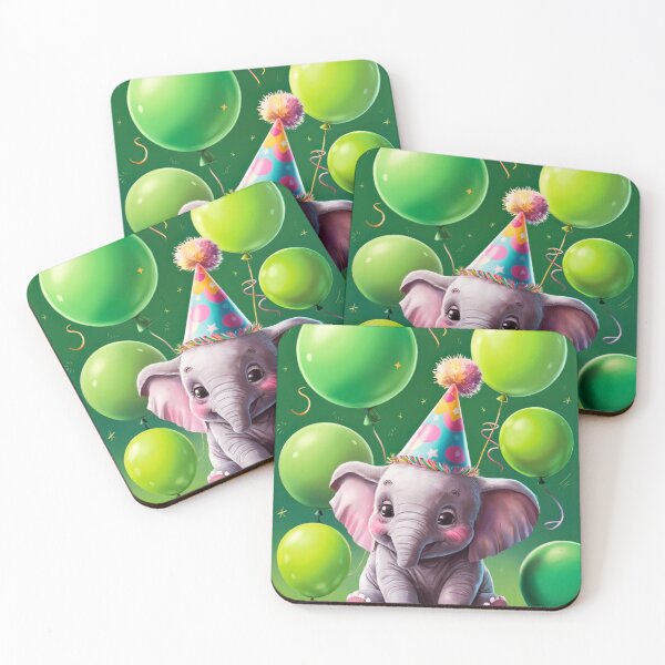 Artikelvorschau, Geburtstagselefant. Geburtstagsfeier, süßer Elefant, Partytier, kleiner Elefant, bunter Elefant, Elefantenzeichnung entworfen und verkauft von ElephantVibes.