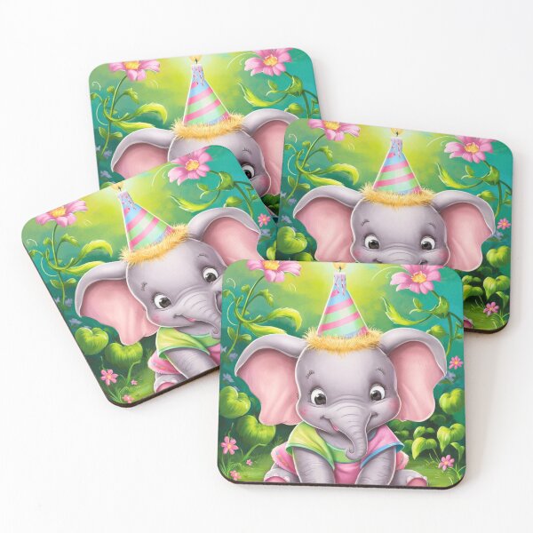 Artikelvorschau, Geburtstagselefant. Geburtstagsfeier, süßer Elefant, Partytier, kleiner Elefant, bunter Elefant, Elefantenzeichnung entworfen und verkauft von ElephantVibes.