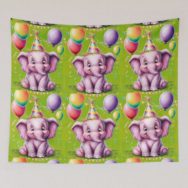 Artikelvorschau, Geburtstagselefant. Geburtstagsfeier, süßer Elefant, Partytier, kleiner Elefant, bunter Elefant, Elefantenzeichnung entworfen und verkauft von ElephantVibes.
