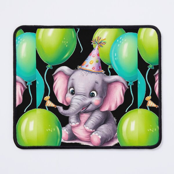 Artikelvorschau, Geburtstagselefant. Geburtstagsfeier, süßer Elefant, Partytier, kleiner Elefant, bunter Elefant, Elefantenzeichnung entworfen und verkauft von ElephantVibes.
