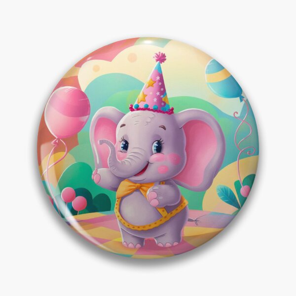 Artikelvorschau, Geburtstagselefant. Geburtstagsfeier, süßer Elefant, Partytier, kleiner Elefant, bunter Elefant, Elefantenzeichnung entworfen und verkauft von ElephantVibes.
