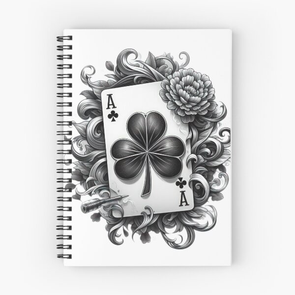 Item preview, Ace playing card  black and white sketch tattoo designed and sold by Expressions-Sel.