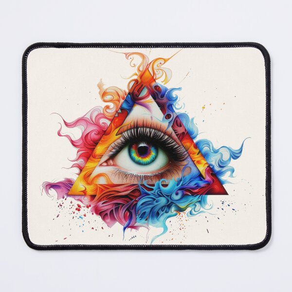 Item preview, Colorful eye inside triangle, digital watercolor hand drawn illustration designed and sold by Margival.