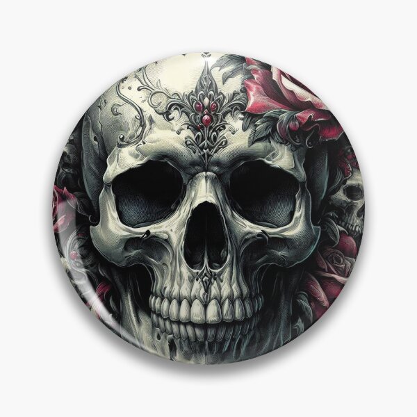 Item preview, Red Roses Skull designed and sold by Topmaxdesign.