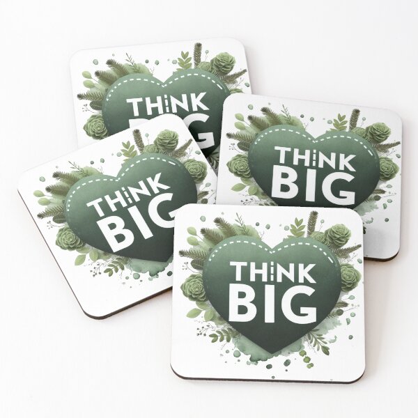 Item preview, Think Big Green Heart Quote designed and sold by Nanthanon.