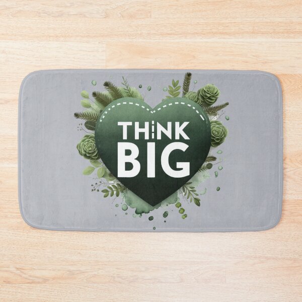 Item preview, Think Big Green Heart Quote designed and sold by Nanthanon.