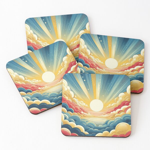 Item preview, Art Deco Sky - Red, Yellow, Blue Colors with Open Space designed and sold by Nataliya Kretsu.
