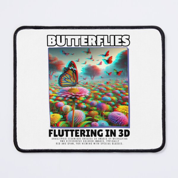 Item preview, BUTTERFLIES, FLUTTERING IN 3D: A Colorful Anaglyph Experience designed and sold by SplashTastic.
