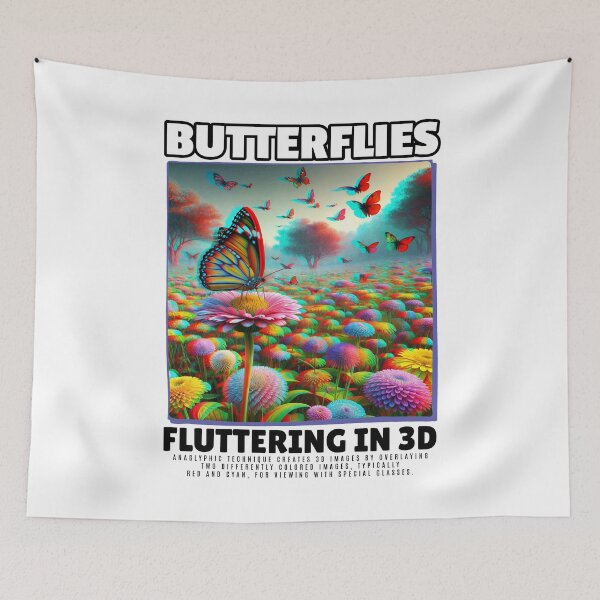 Item preview, BUTTERFLIES, FLUTTERING IN 3D: A Colorful Anaglyph Experience designed and sold by SplashTastic.