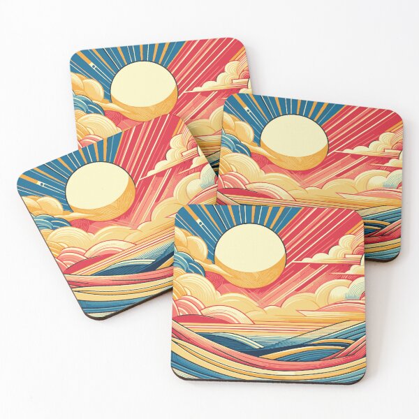 Item preview, Art Deco Sky - Red, Yellow, Blue Colors with Open Space designed and sold by Nataliya Kretsu.
