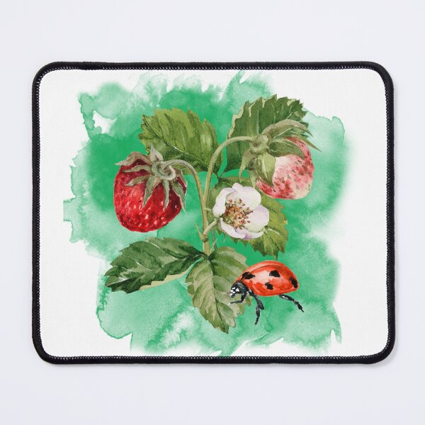Item preview, Strawberry Plant Flower and Ladybird Ladybug designed and sold by WildWoodlandWitch.