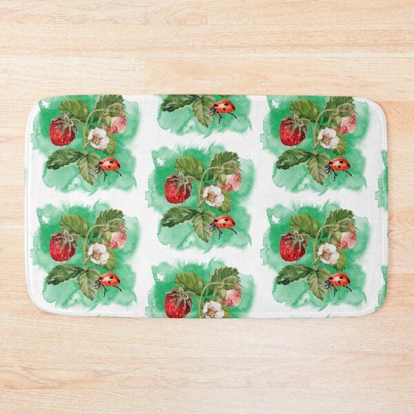 Item preview, Strawberry Plant Flower and Ladybird Ladybug  designed and sold by WildWoodlandWitch.