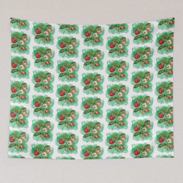 Item preview, Strawberry Plant Flower and Ladybird Ladybug  designed and sold by WildWoodlandWitch.