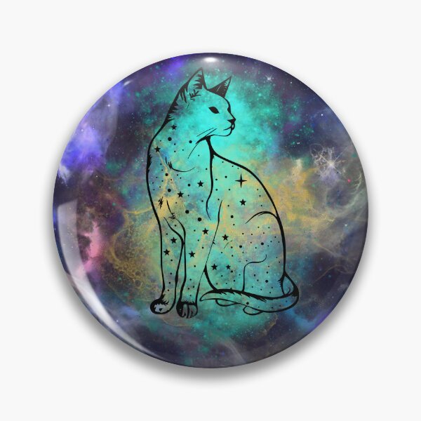Item preview, Witchy Galactic Watercolour Style Mystical Cat Kitty designed and sold by WildWoodlandWitch.