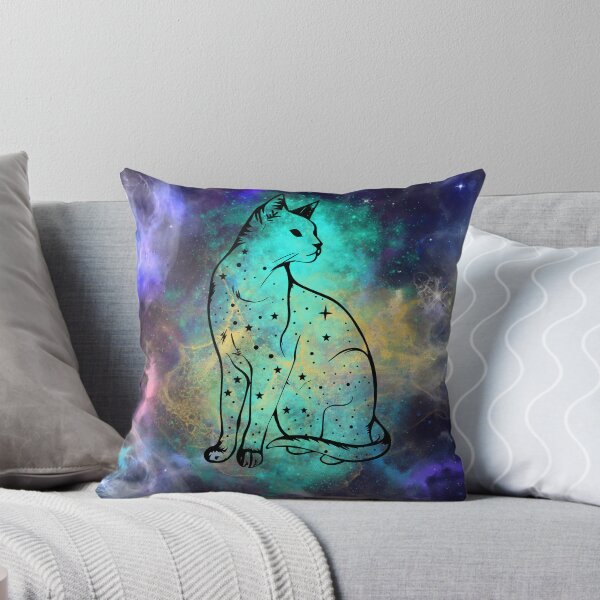 Item preview, Witchy Galactic Watercolour Style Mystical Cat Kitty designed and sold by WildWoodlandWitch.