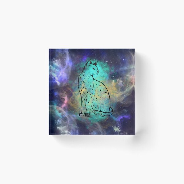Item preview, Witchy Galactic Watercolour Style Mystical Cat Kitty designed and sold by WildWoodlandWitch.