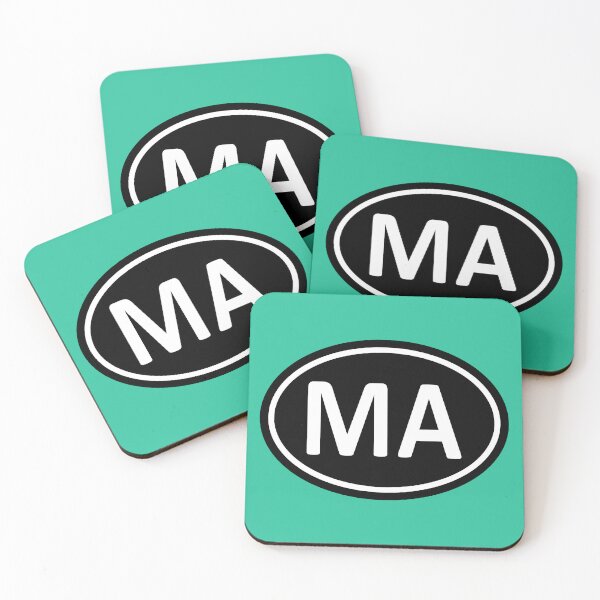Item preview, MA Initials Monogram Oval White Letters designed and sold by Jeallan Designs.