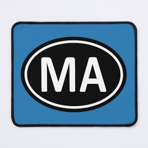 Item preview, MA Initials Monogram Oval White Letters designed and sold by Jeallan Designs.