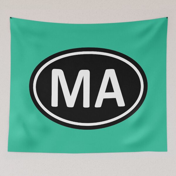 Item preview, MA Initials Monogram Oval White Letters designed and sold by Jeallan Designs.