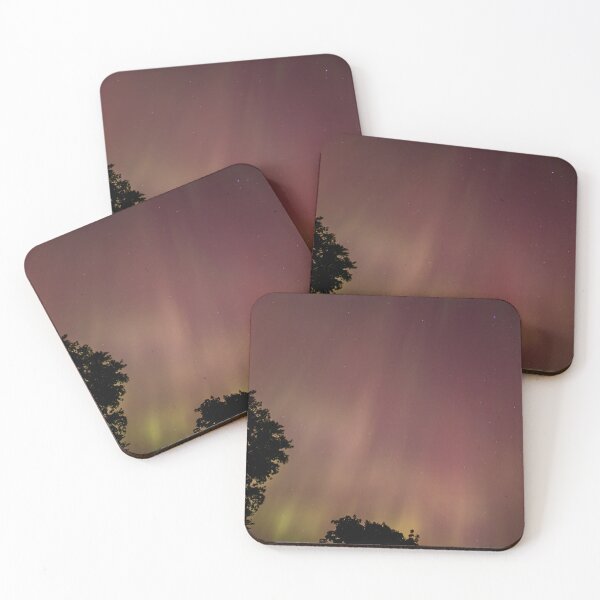 Item preview, Aurora borealis dances above the trees designed and sold by KRFNatureGifts.