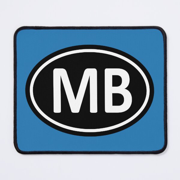 Item preview, MB Initials Monogram Oval White Letters designed and sold by Jeallan Designs.