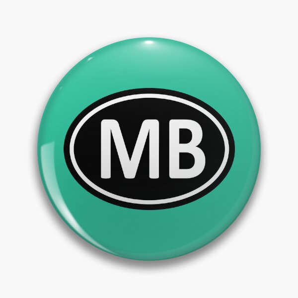 Item preview, MB Initials Monogram Oval White Letters designed and sold by Jeallan Designs.