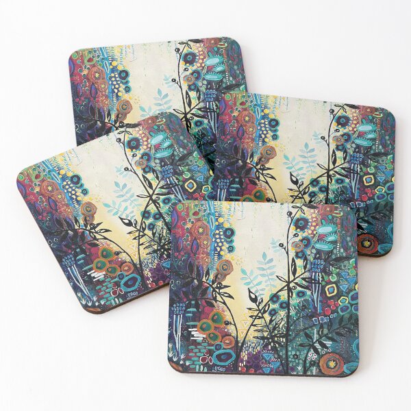 Item preview, Over Grown multicoloured abstract floral garden, modern floral design designed and sold by erikaspeirsart.