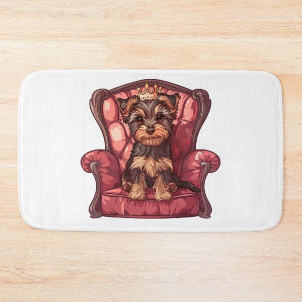 Item preview, Cute chibi Yorkshire Terrier on luxury chair with crown designed and sold by tjnextgen99.