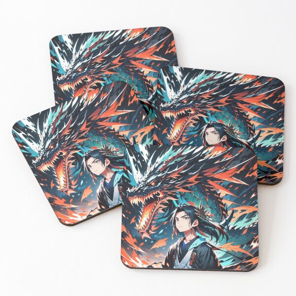Item preview, Male Dragon Samari Manga Style designed and sold by AnimeRay.