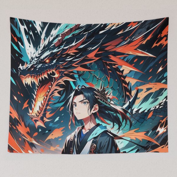Item preview, Male Dragon Samari Manga Style designed and sold by AnimeRay.