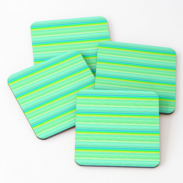 Item preview, Aqua green bright colorful striped | vibrant aqua green line pattern designed and sold by lausn.