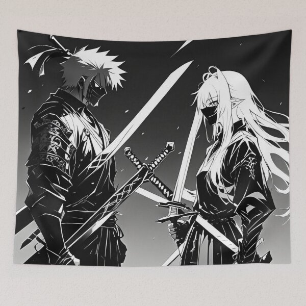 Item preview, Manga Samari Couple Black And White designed and sold by AnimeRay.