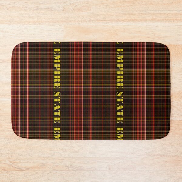 Item preview, Red Yellow Plaid Empire State Text Vertical designed and sold by eddiebarronshop.