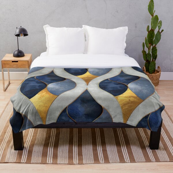 Item preview, Abstract Blue, Gold, and Grey Pattern designed and sold by brandway.