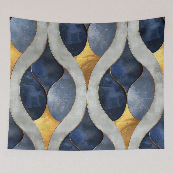 Item preview, Abstract Blue, Gold, and Grey Pattern designed and sold by brandway.