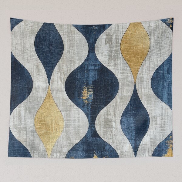 Item preview, Blue, Gold, and White Abstract Pattern designed and sold by brandway.