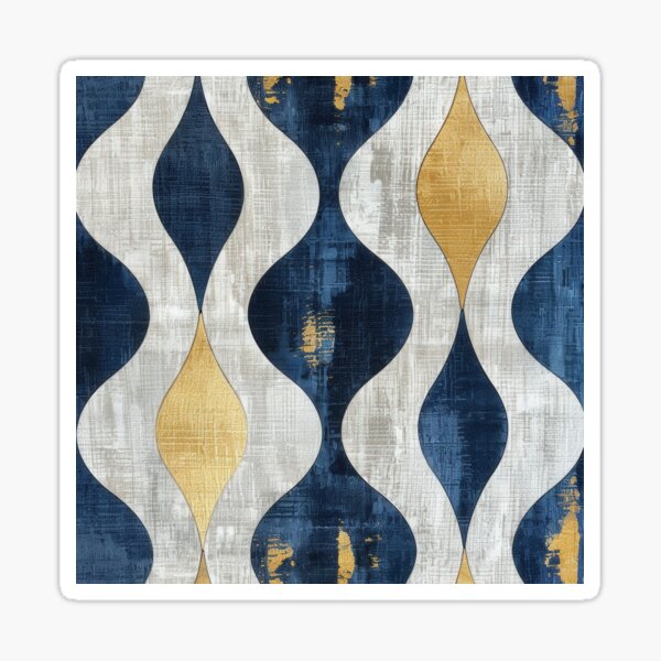 Item preview, Blue, Gold, and White Abstract Pattern designed and sold by brandway.
