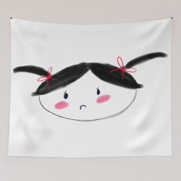 Item preview, Sad Girl with Blush and Red Ribbons designed and sold by princessadalin.